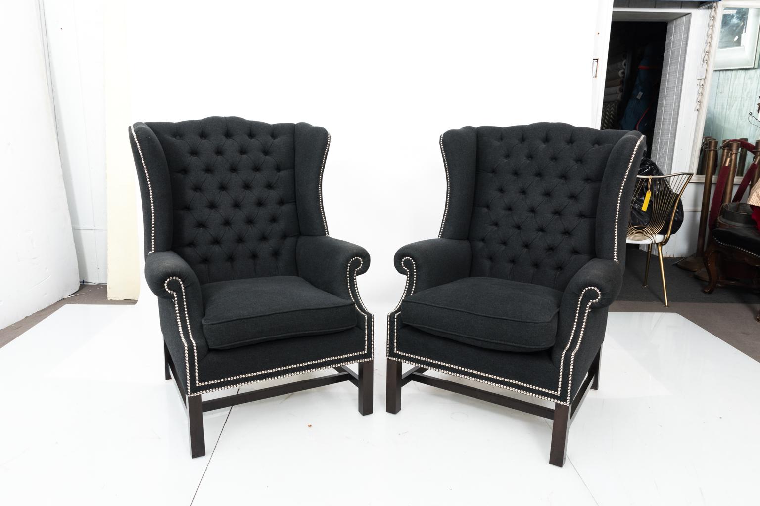 20th Century Pair of Wingback Armchairs