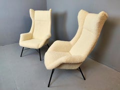 Pair of Wingback Armchairs, Miroslav Navratil, 1960s