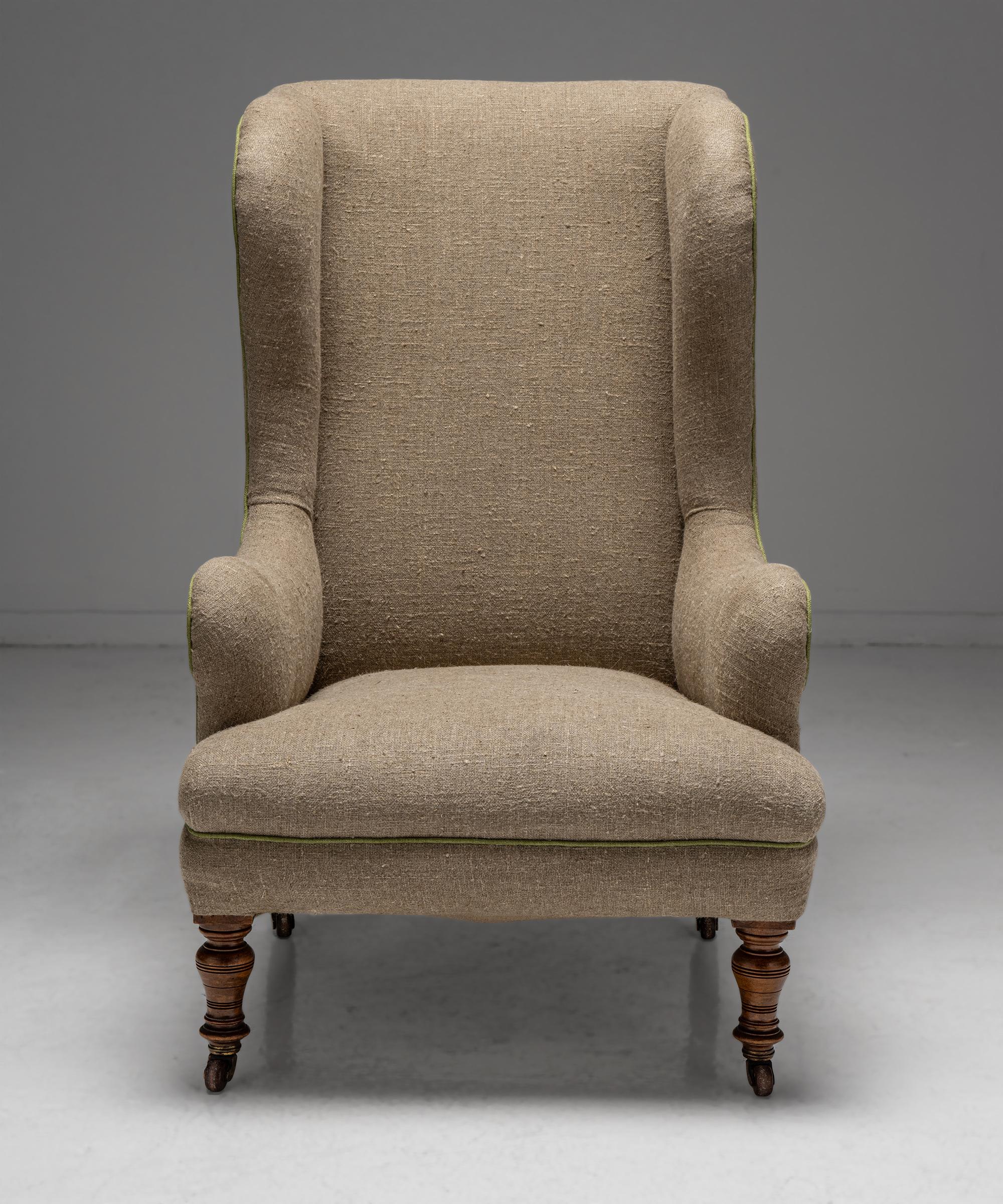 Pair of Wingback Armchairs, Spain Circa 1890 2