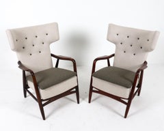 Pareja de sillones de salón con respaldo de haya de Niels & Eva Koppel, 1947