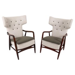 Pair of Wingback Beech Lounge Chairs by Niels & Eva Koppel, 1947