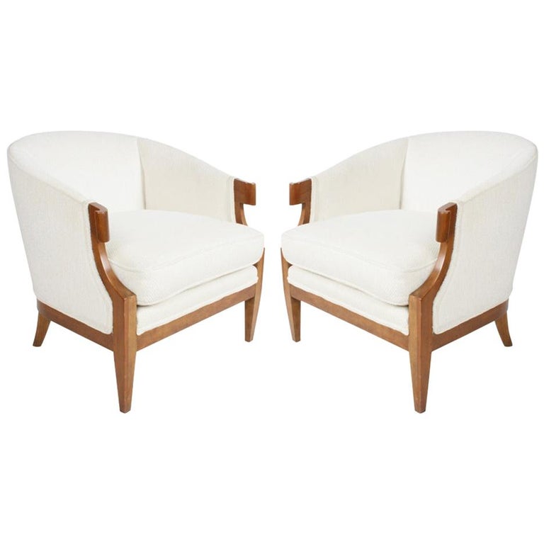 Pair of Winsor White & William Millington Occasional Chairs, circa 1940s For Sale