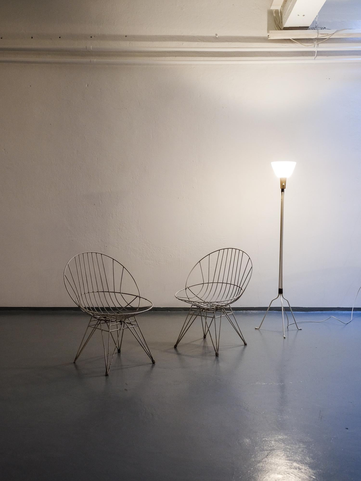 Pair of Wire Chairs by Cees Braakman for Pastoe, 1950s 5