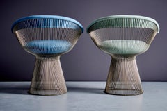 Warren Platner Wire Chairs for Knoll, Upholstered, Mid-Century Modern