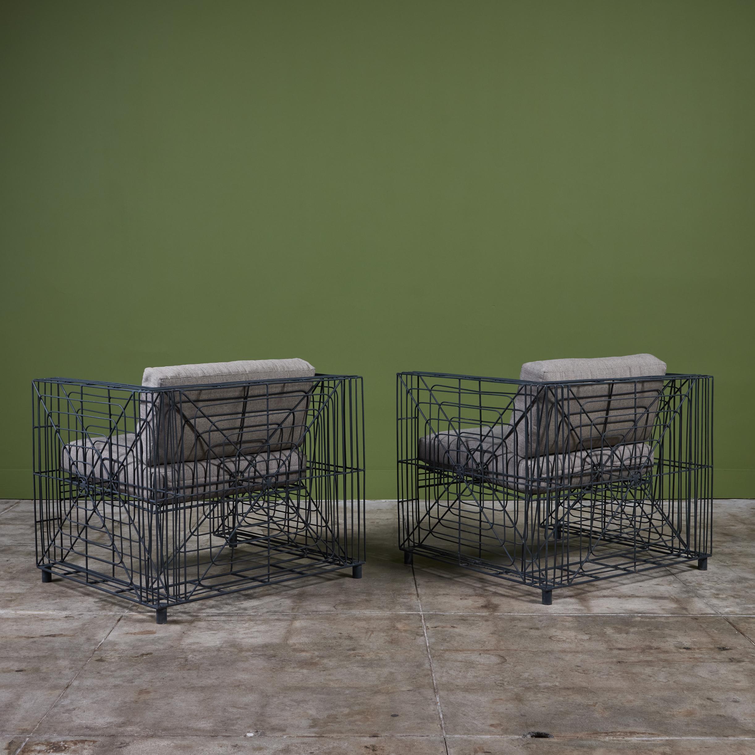 Pareja de Sillones Cubo de Alambre para Patio en venta 3