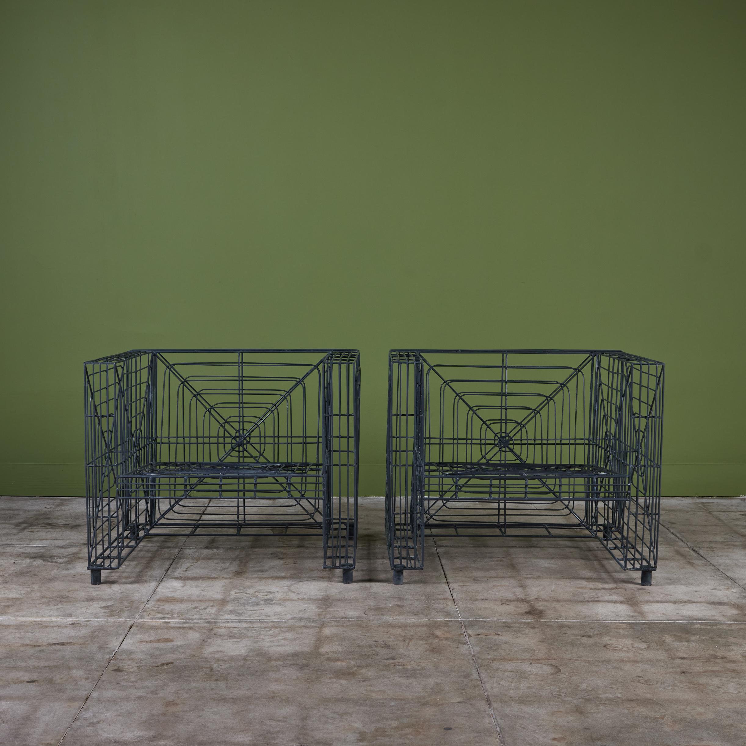 Pareja de Sillones Cubo de Alambre para Patio en venta 5