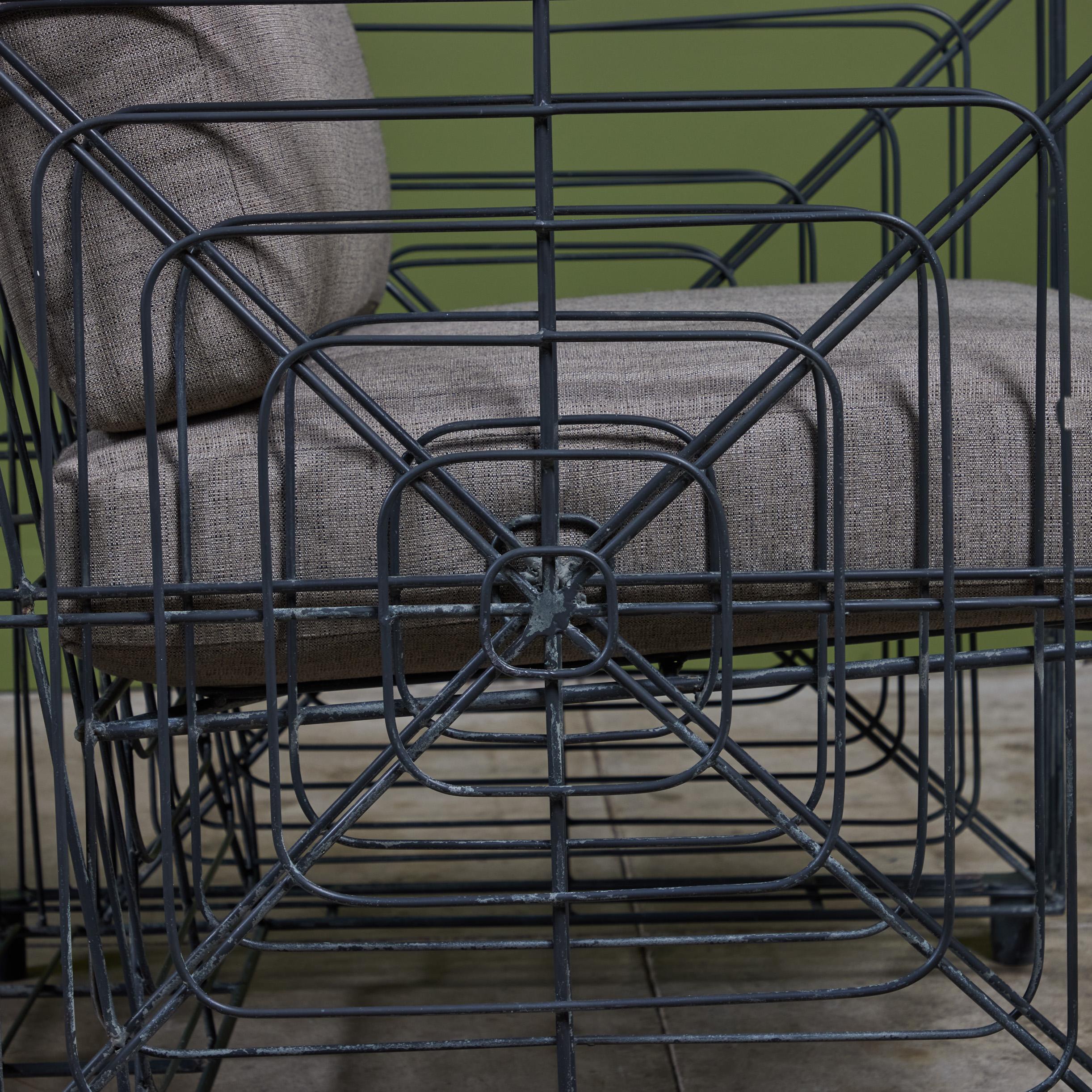 Pareja de Sillones Cubo de Alambre para Patio en venta 6