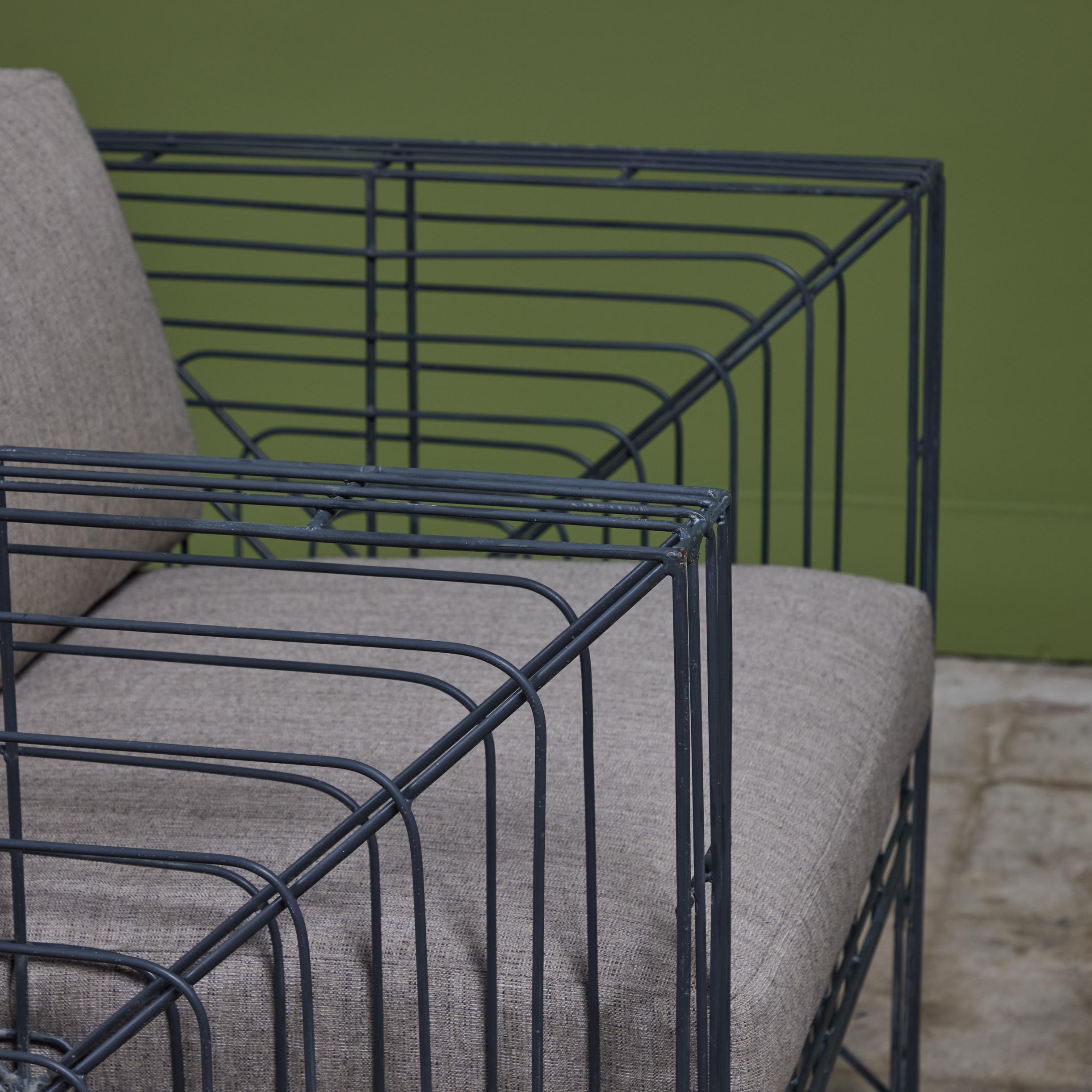 Pareja de Sillones Cubo de Alambre para Patio en venta 10