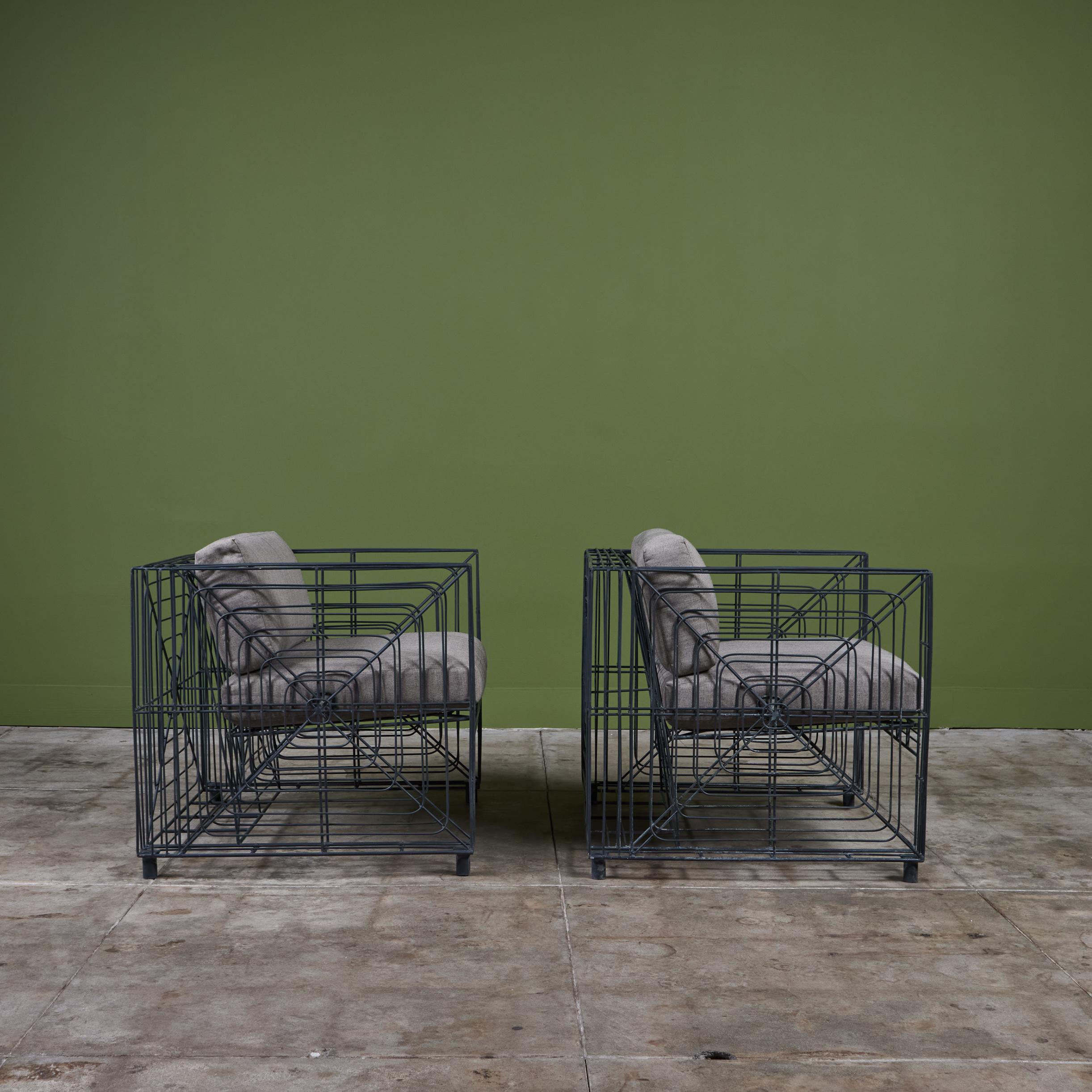 Pareja de Sillones Cubo de Alambre para Patio en venta 1