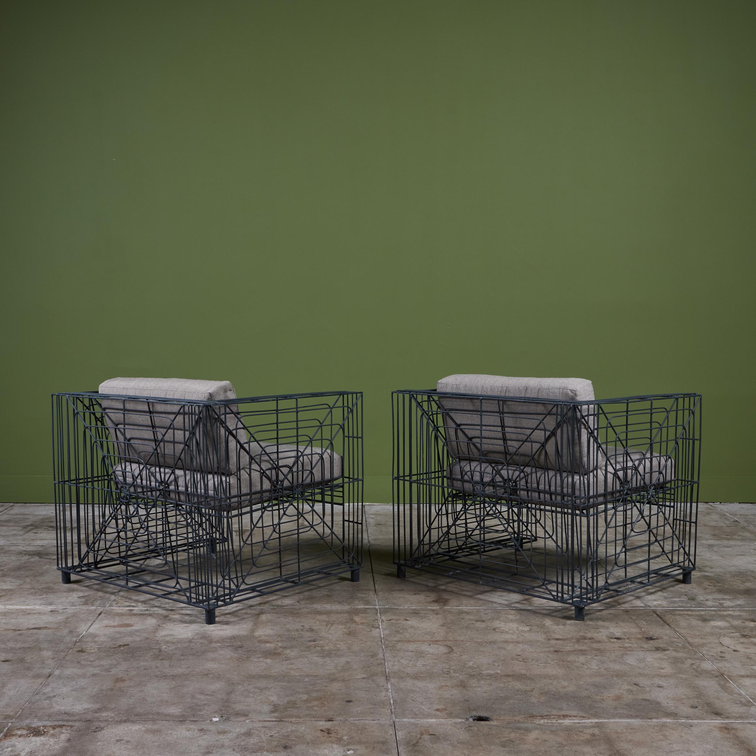 Pareja de Sillones Cubo de Alambre para Patio en venta 2