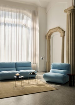 Pareja de taburetes de alambre en acero pulido espejo/mármol negro marquina, Verner Panton