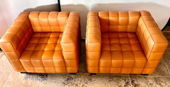 Paire de fauteuils Kubus en cuir Wittmann Fauteuils Designés par Josef Hoffmann