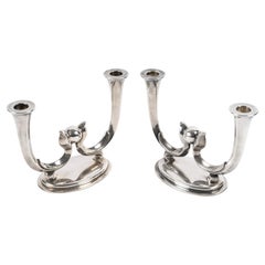 Pair of WMF Silver Plated Candlesticks, circa 1930, Art Deco Period.