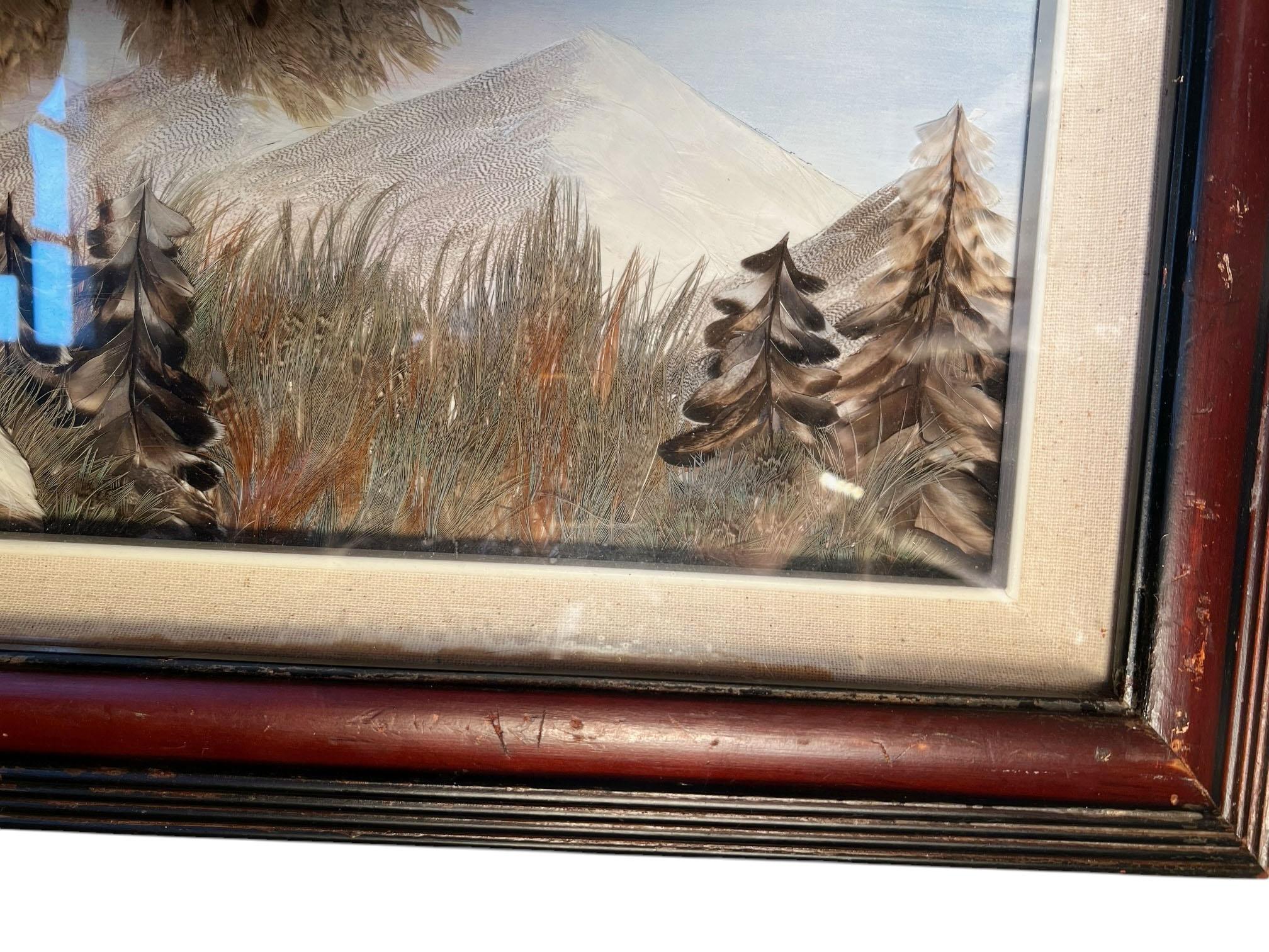 Pareja De Lobos Cuadro De Plumas en venta 2