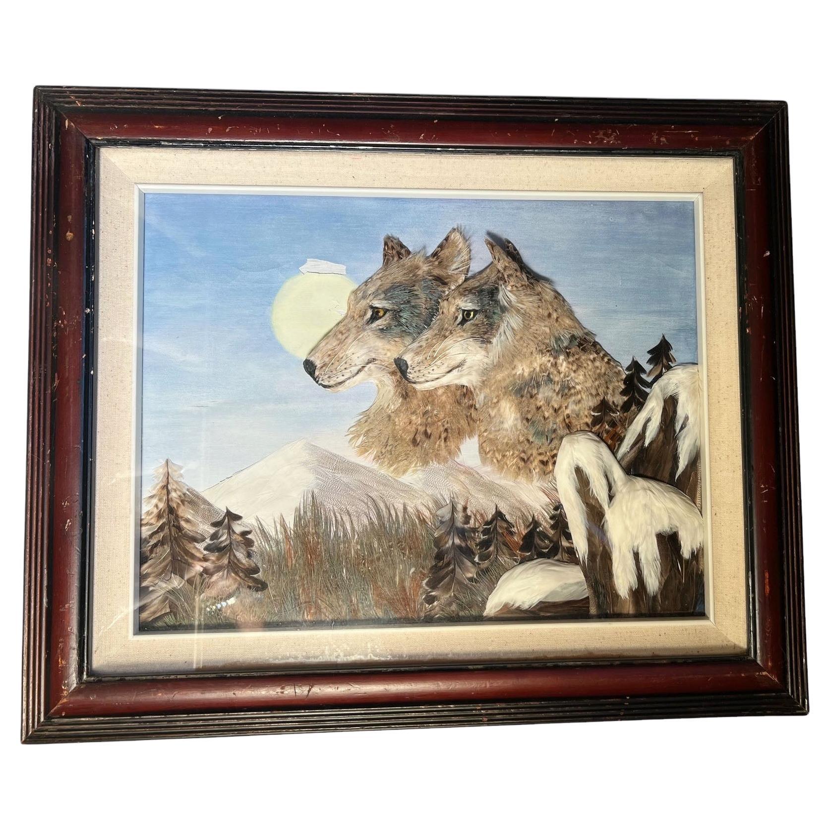 Pair Of Wolves Feather Picture