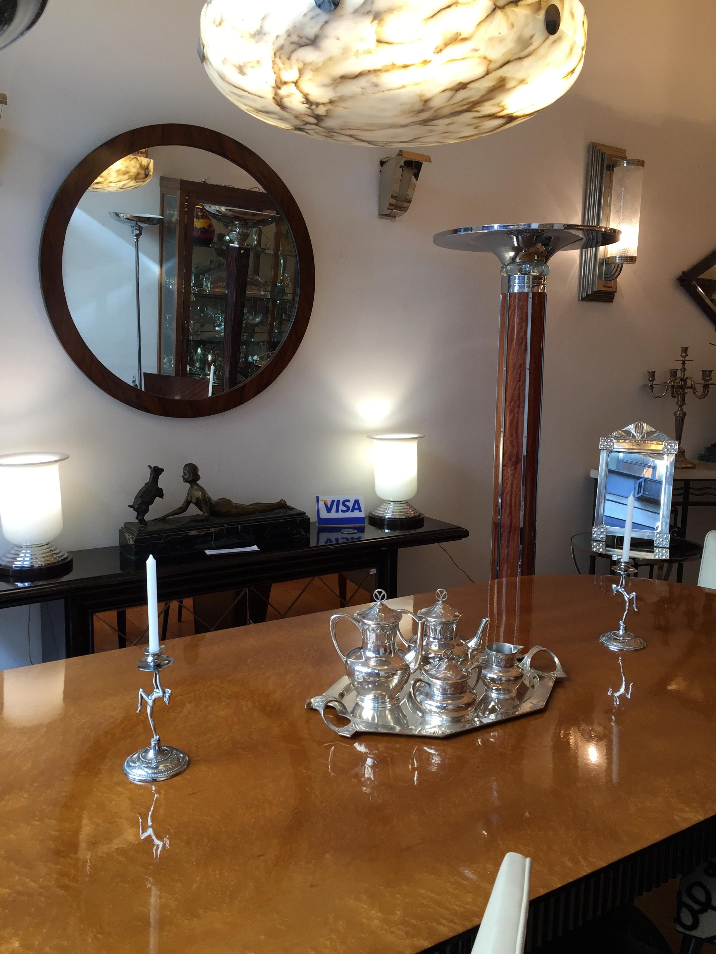 Pair of Candelabras

Material: Silverplated
We have specialized in the sale of Art Deco and Art Nouveau and Vintage styles since 1982. If you have any questions we are at your disposal.
Pushing the button that reads 'View All From Seller'. And