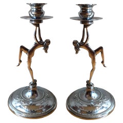 Coppia di candelabri da donna , Segno: Made in England, Art Deco