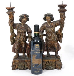Pair of Wonderful 18th Ct Italian Figural Prickets or Candlesticks