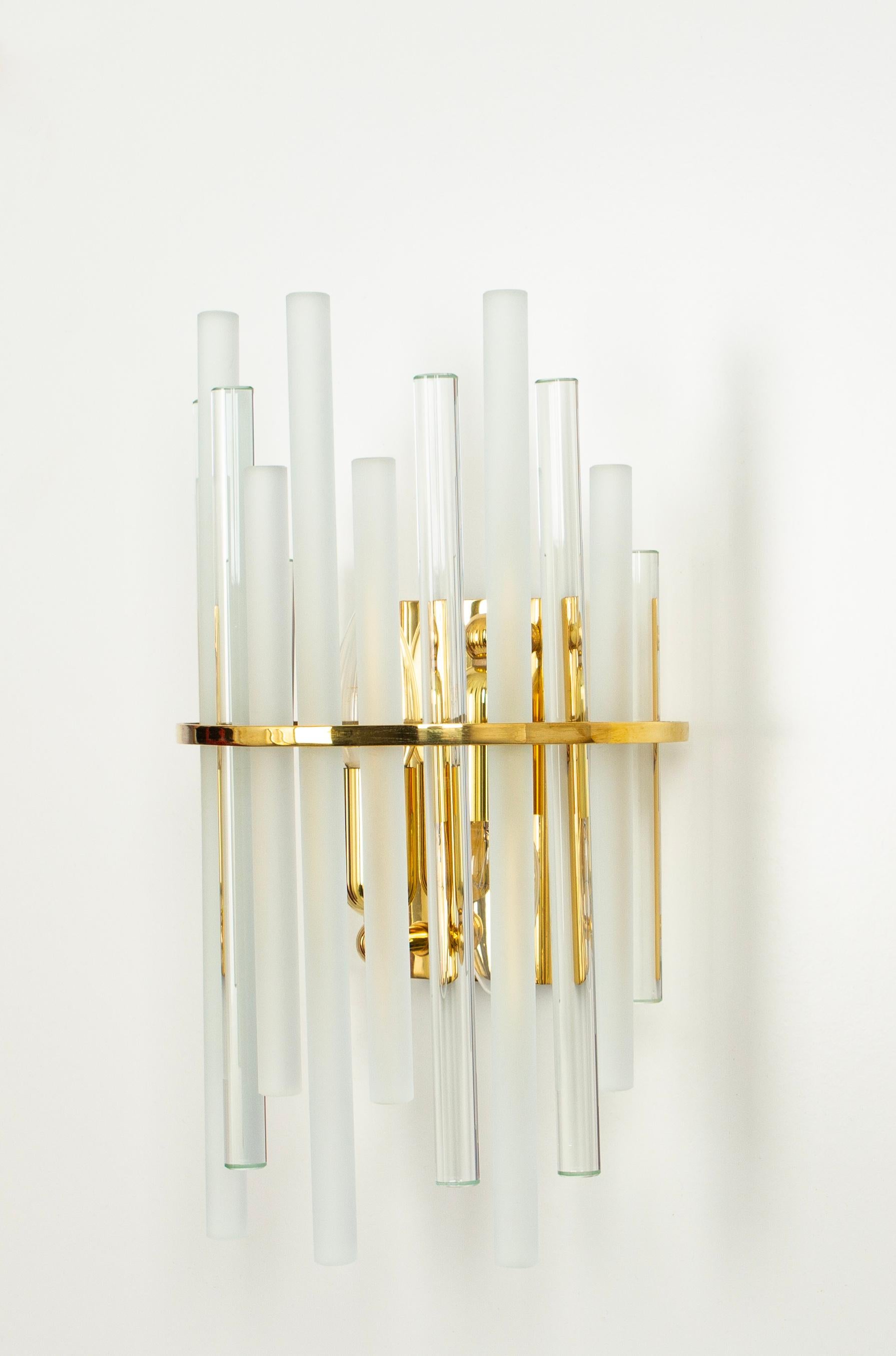 Pair of Wonderful Crystal Rods Sconces by Christoph Palme, Germany, 1970s For Sale 4