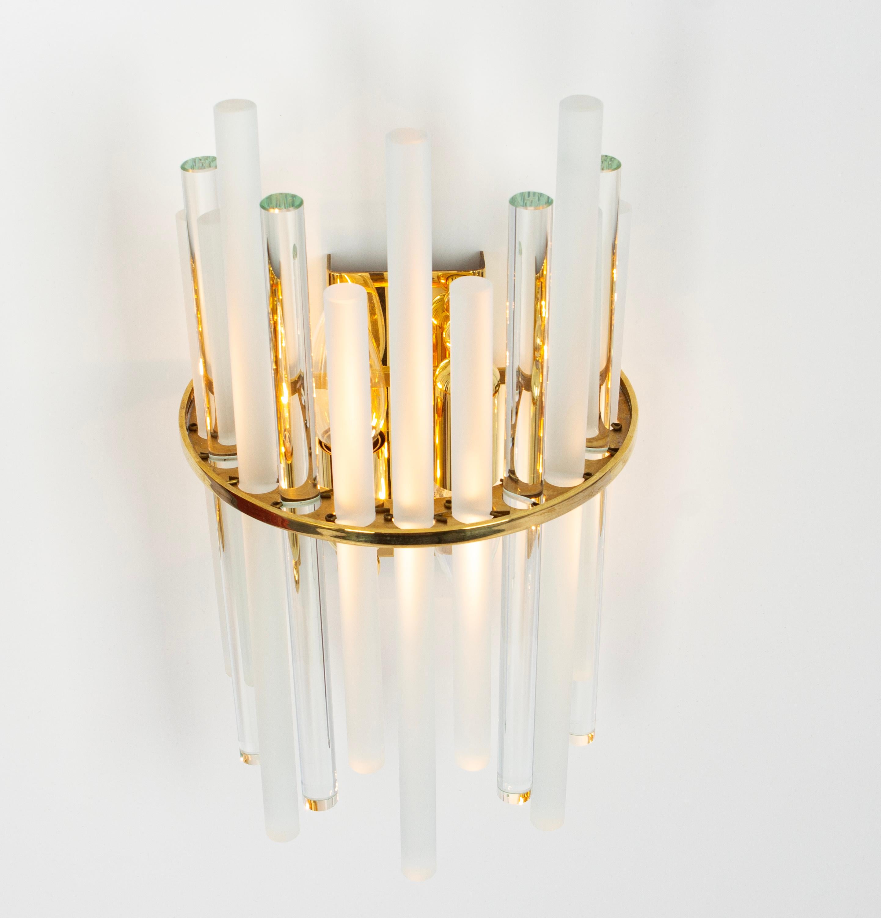 Pair of Wonderful Crystal Rods Sconces by Christoph Palme, Germany, 1970s For Sale 3