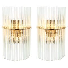 Pair of Wonderful Crystal Rods Sconces by Christoph Palme, Germany, 1970s