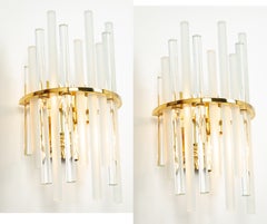 Pair of Wonderful Crystal Rods Sconces by Christoph Palme, Germany, 1970s