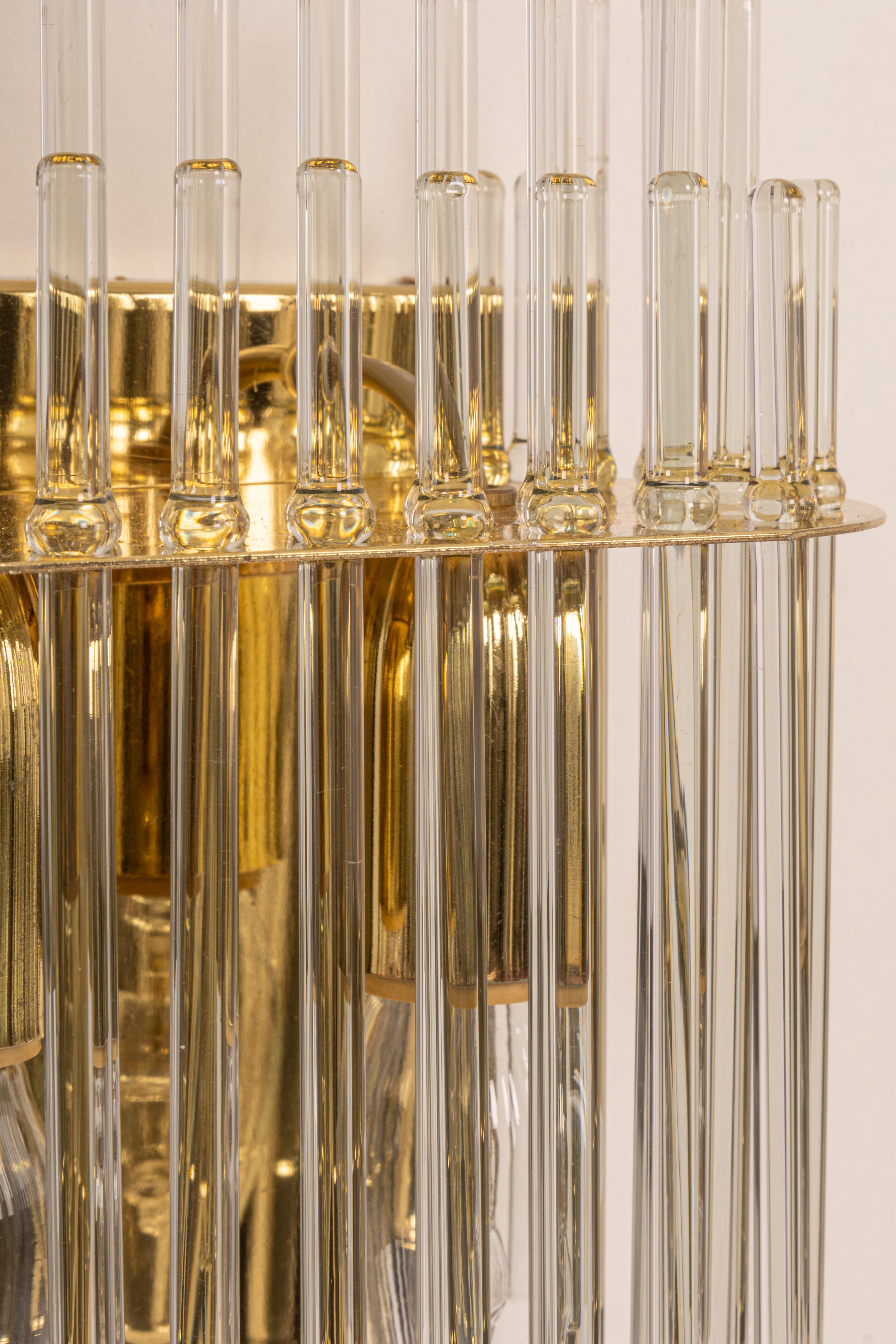 Pair of Wonderful Crystal Rods Sconces Italy, 1970s In Good Condition For Sale In Aachen, NRW
