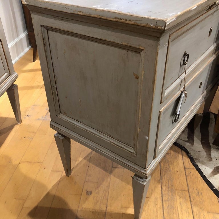 Pair of Wonderful Gustavian Gray Painted Dressers For Sale at 1stdibs