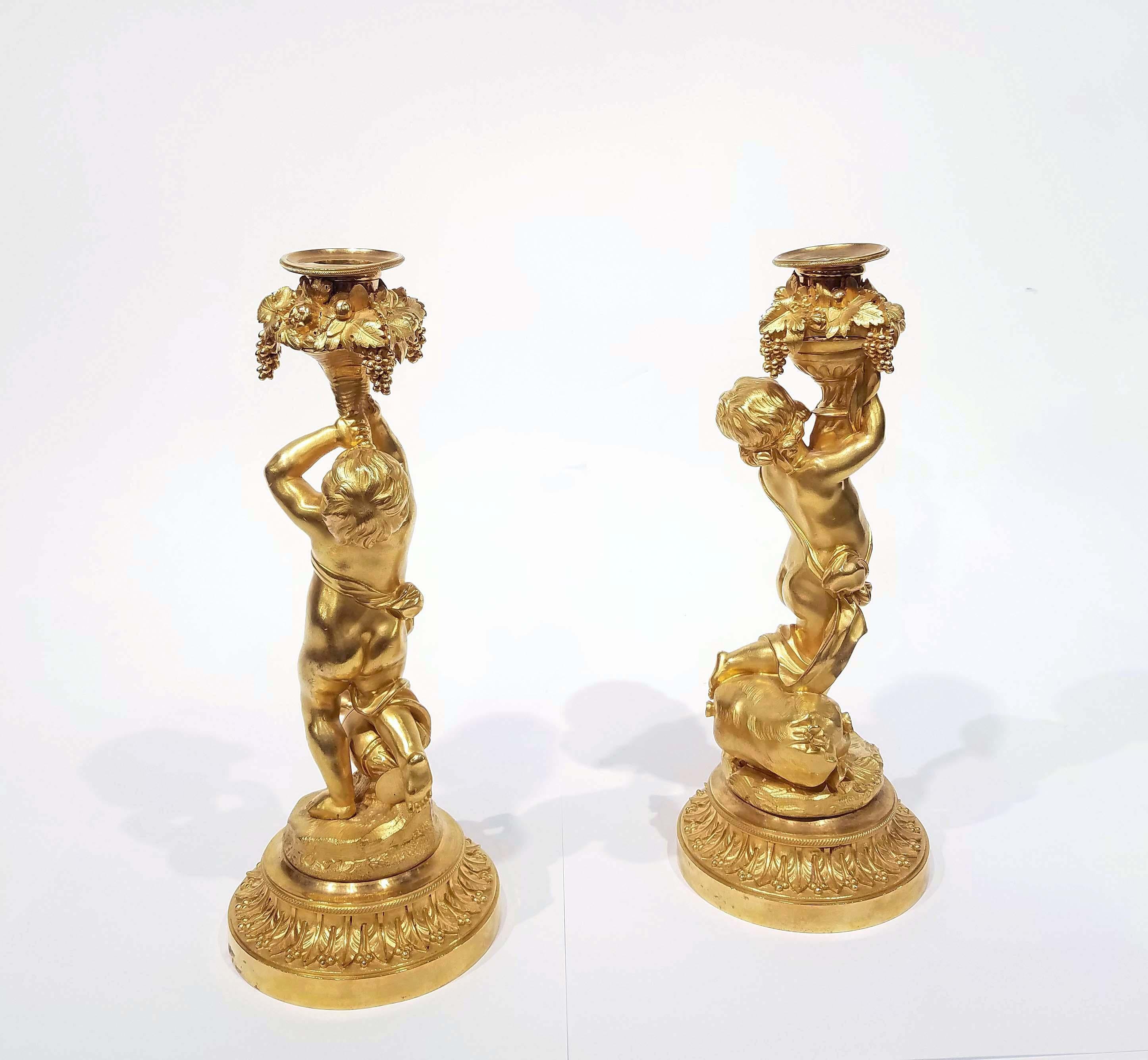 Louis XVI Pair of Wonderful Ormolu Candlesticks