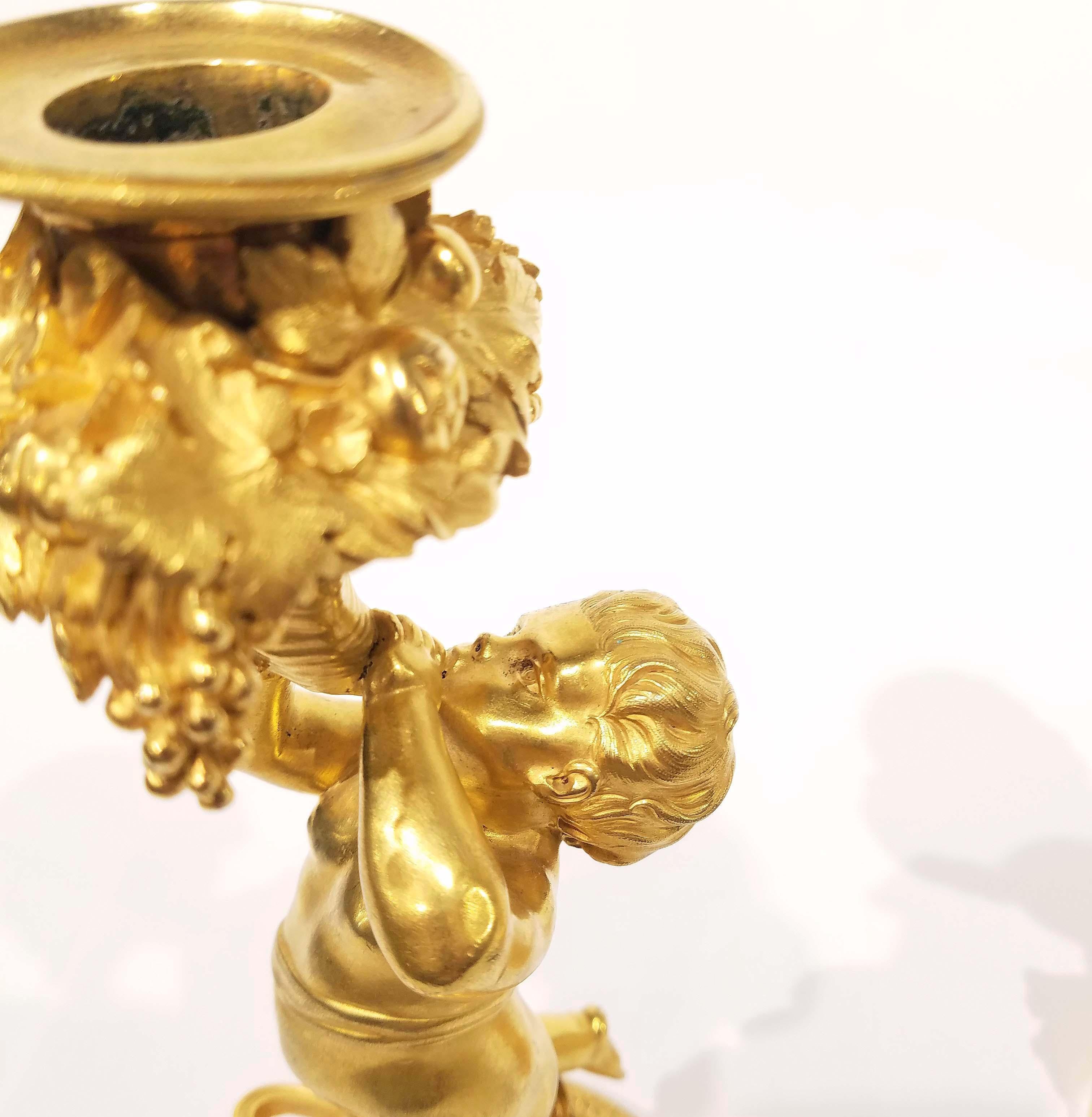Gilt Pair of Wonderful Ormolu Candlesticks
