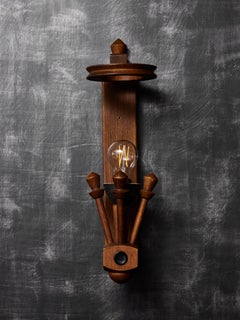 Coppia di appliques in Wood e ceramica di Guillerme et Chambron