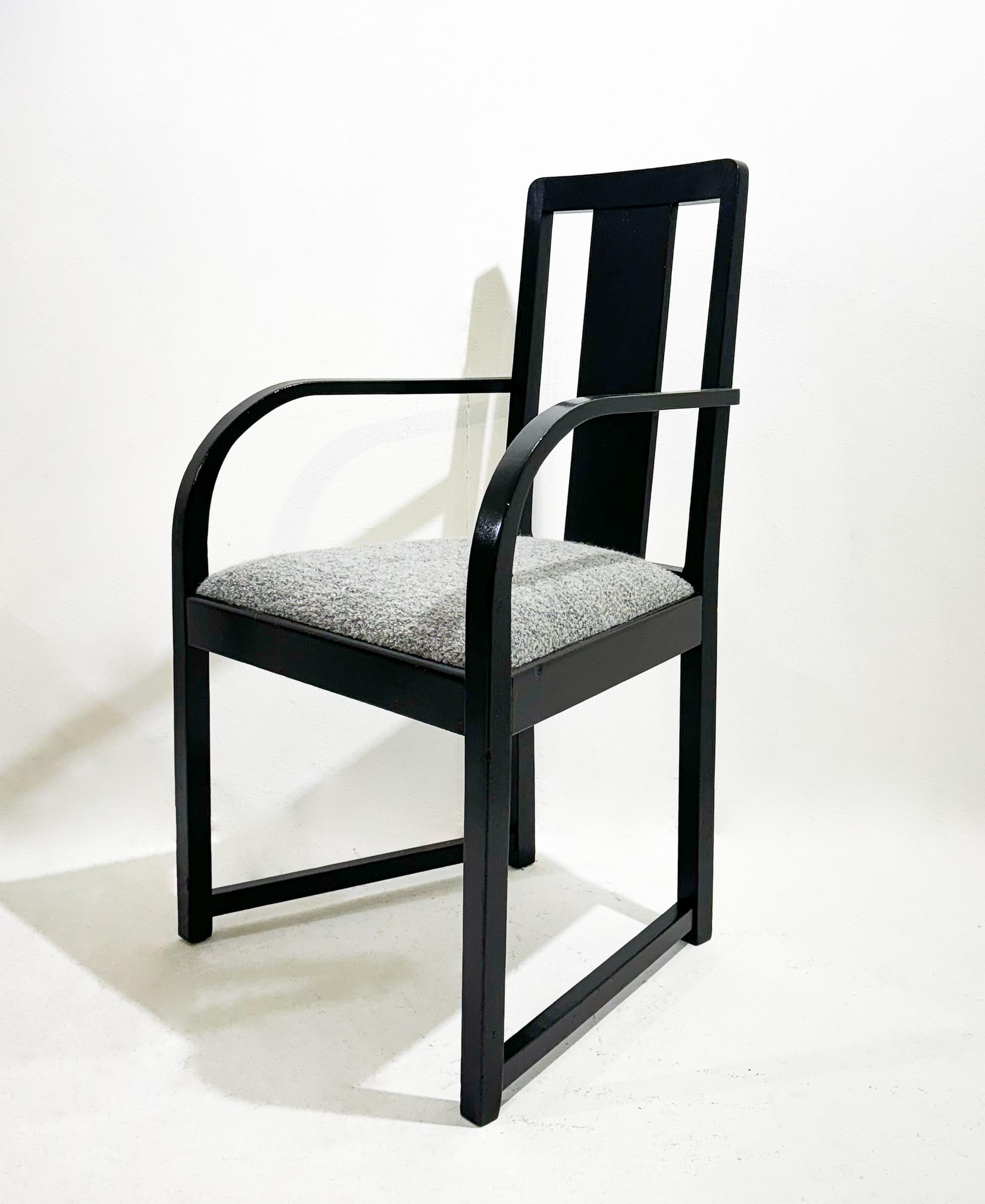  Sessel aus Holz und Stoff, 1920er-Jahre, Paar im Angebot 1