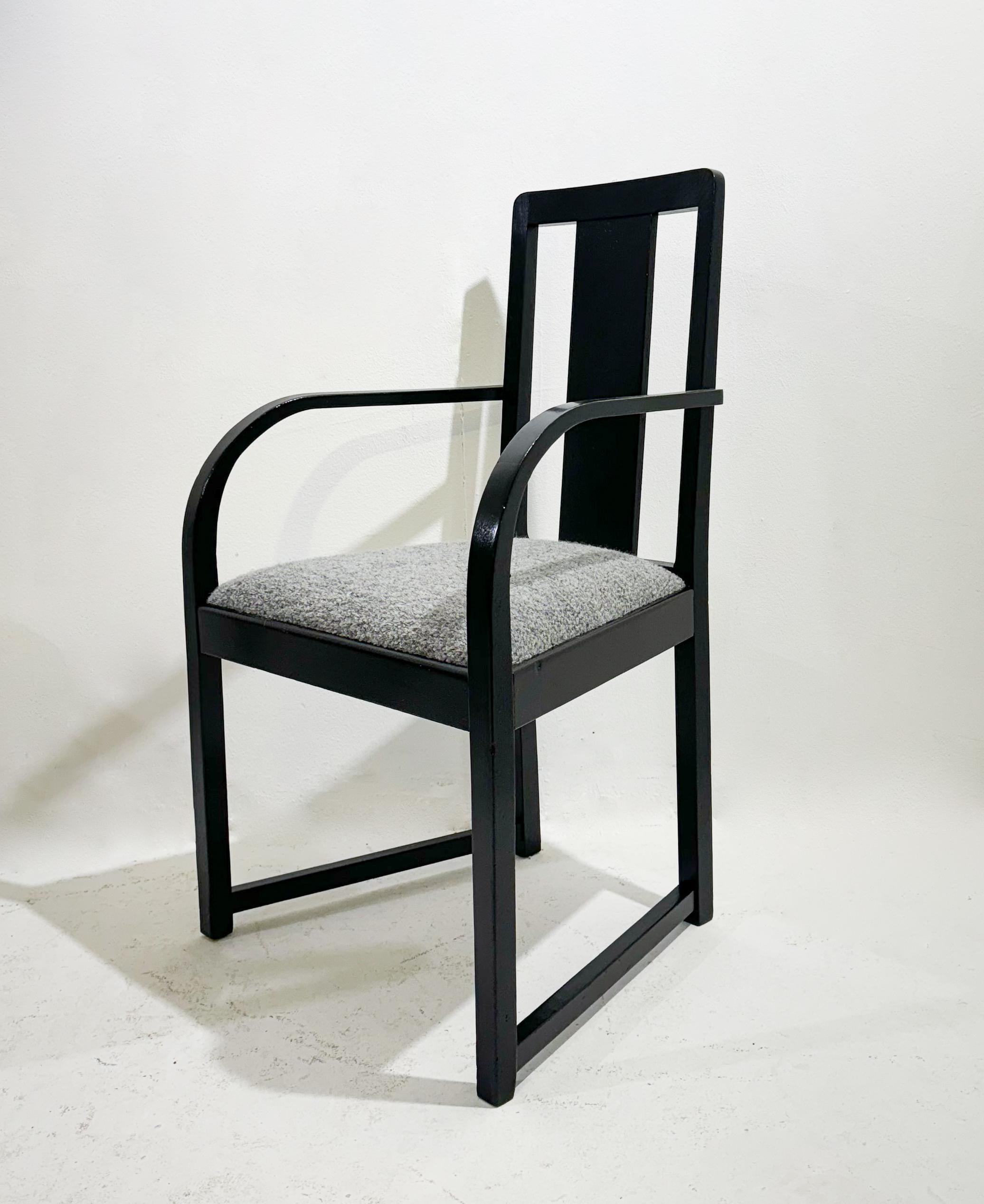  Sessel aus Holz und Stoff, 1920er-Jahre, Paar im Angebot 2