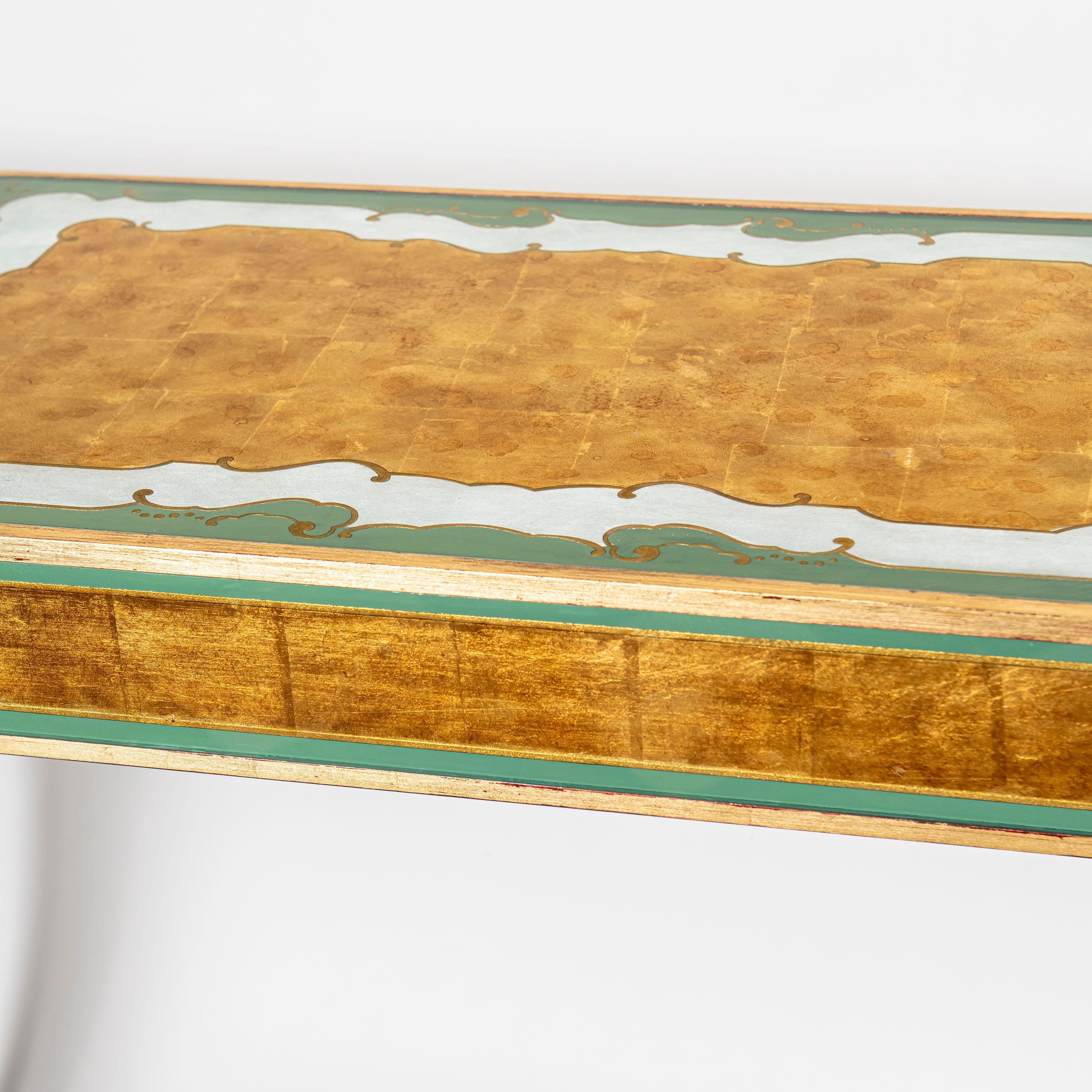 French Pair of Wood and Glass Consoles, Attributed to Maison Jansen, France, circa 1940 For Sale