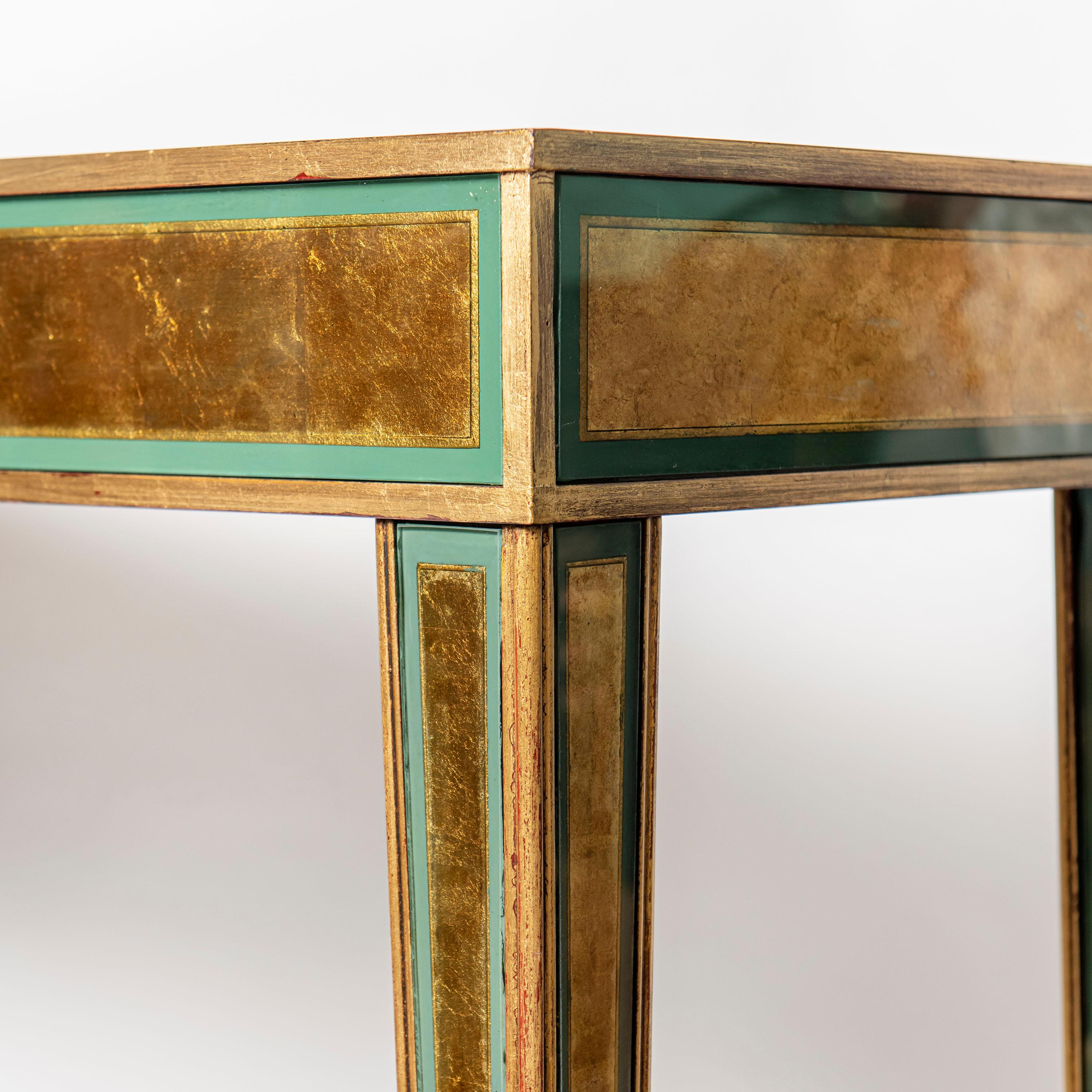 Pair of Wood and Glass Consoles, Attributed to Maison Jansen, France, circa 1940 For Sale 1