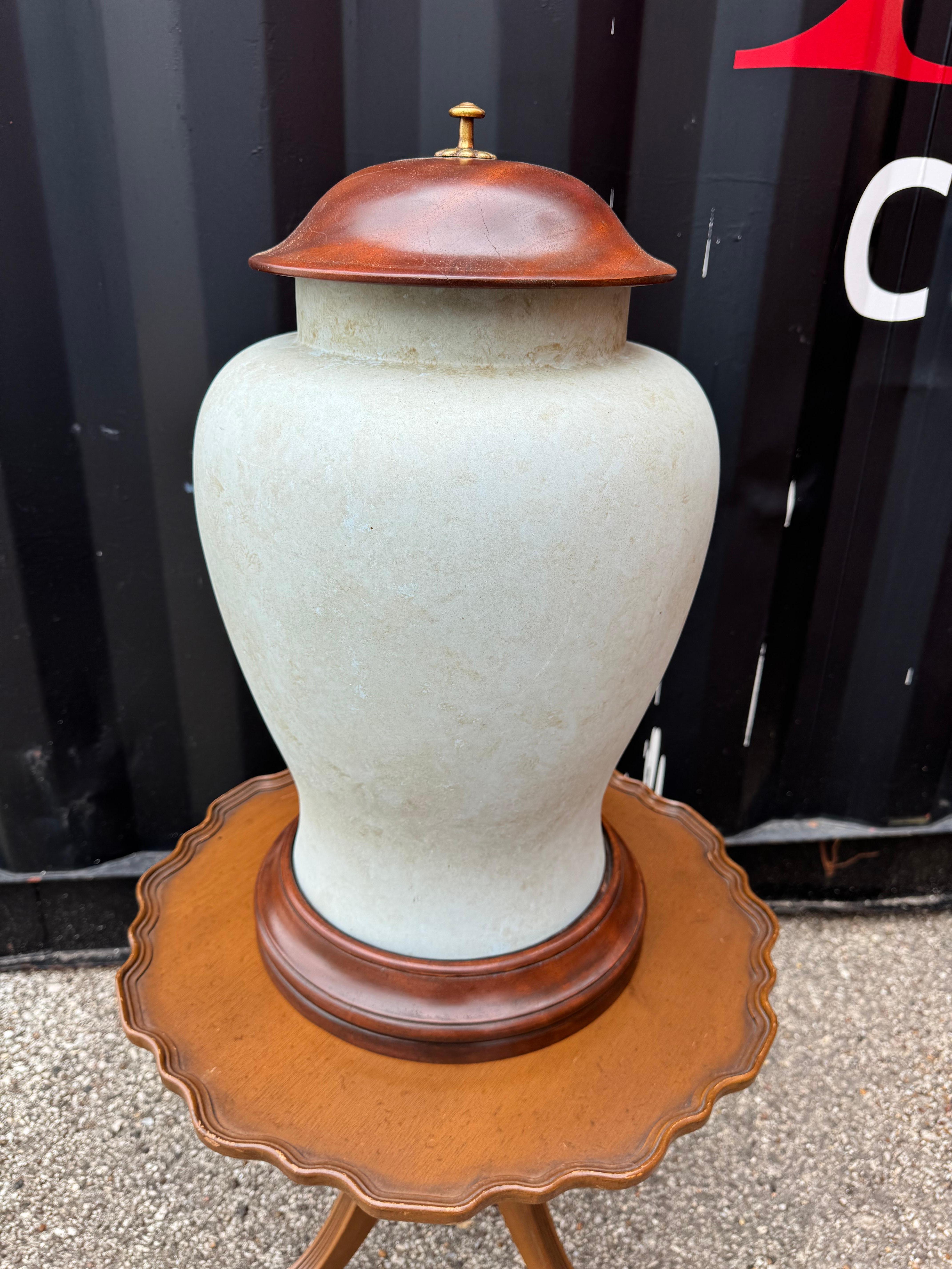 20th Century Pair of Wood and Heavy Plastic Urns For Sale
