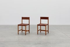 Pair of wood and leather Spanish chairs by Jordi Vilanova, ca. 1960