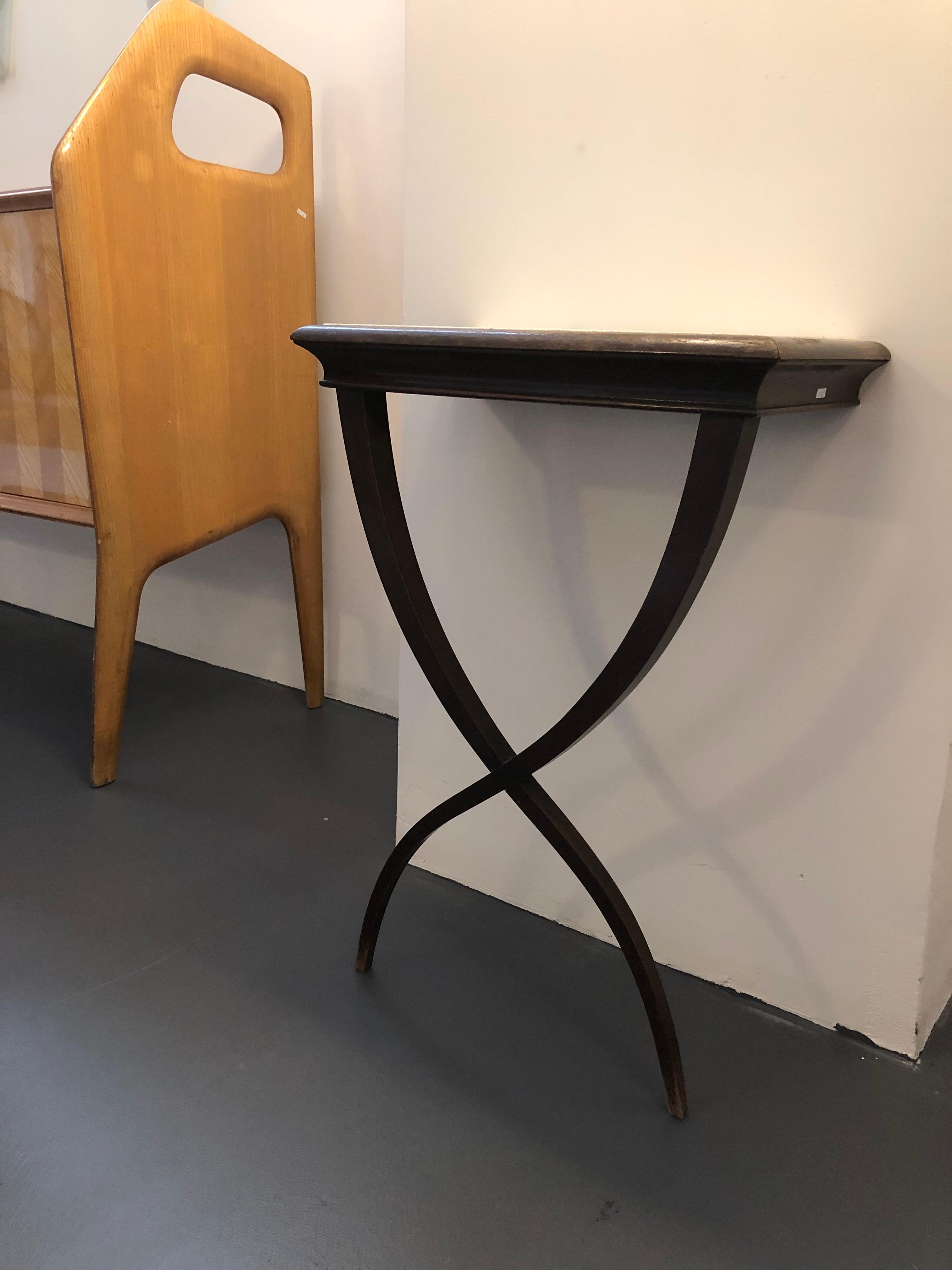 Pair of Wood and Marble Consoles by Paolo Buffa, Italy, 1950s For Sale 4