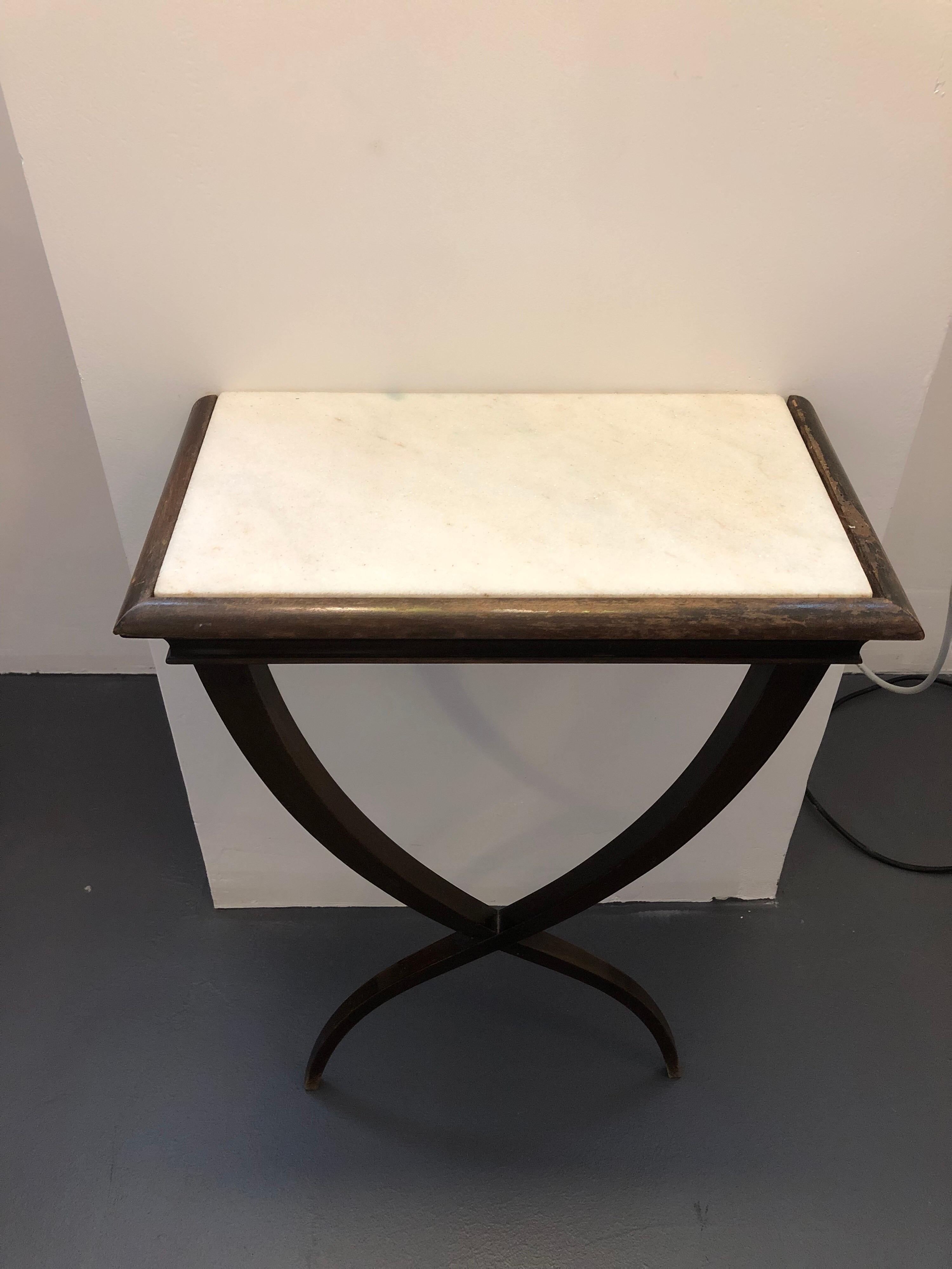 20th Century Pair of Wood and Marble Consoles by Paolo Buffa, Italy, 1950s For Sale
