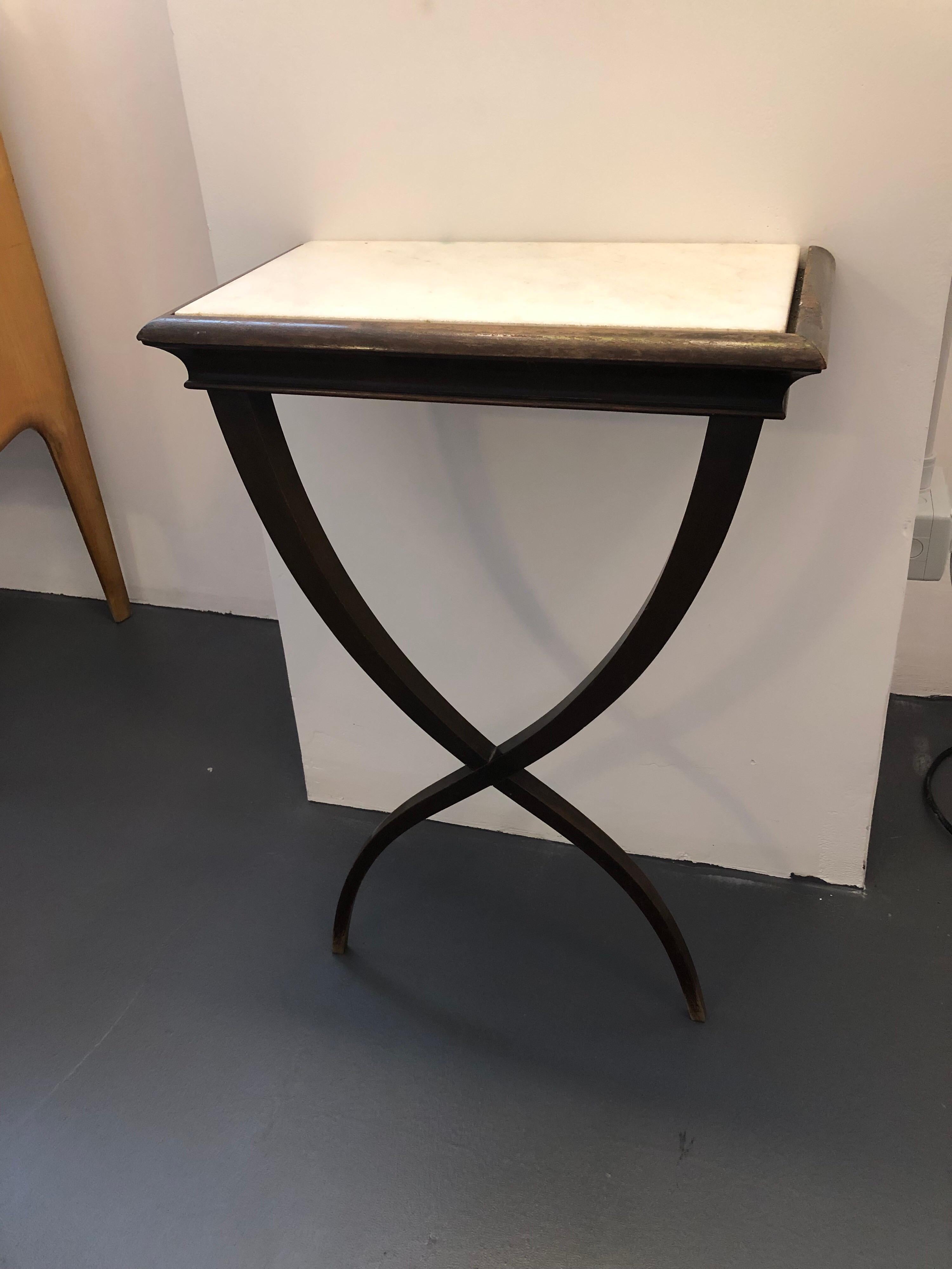 Pair of Wood and Marble Consoles by Paolo Buffa, Italy, 1950s For Sale 3