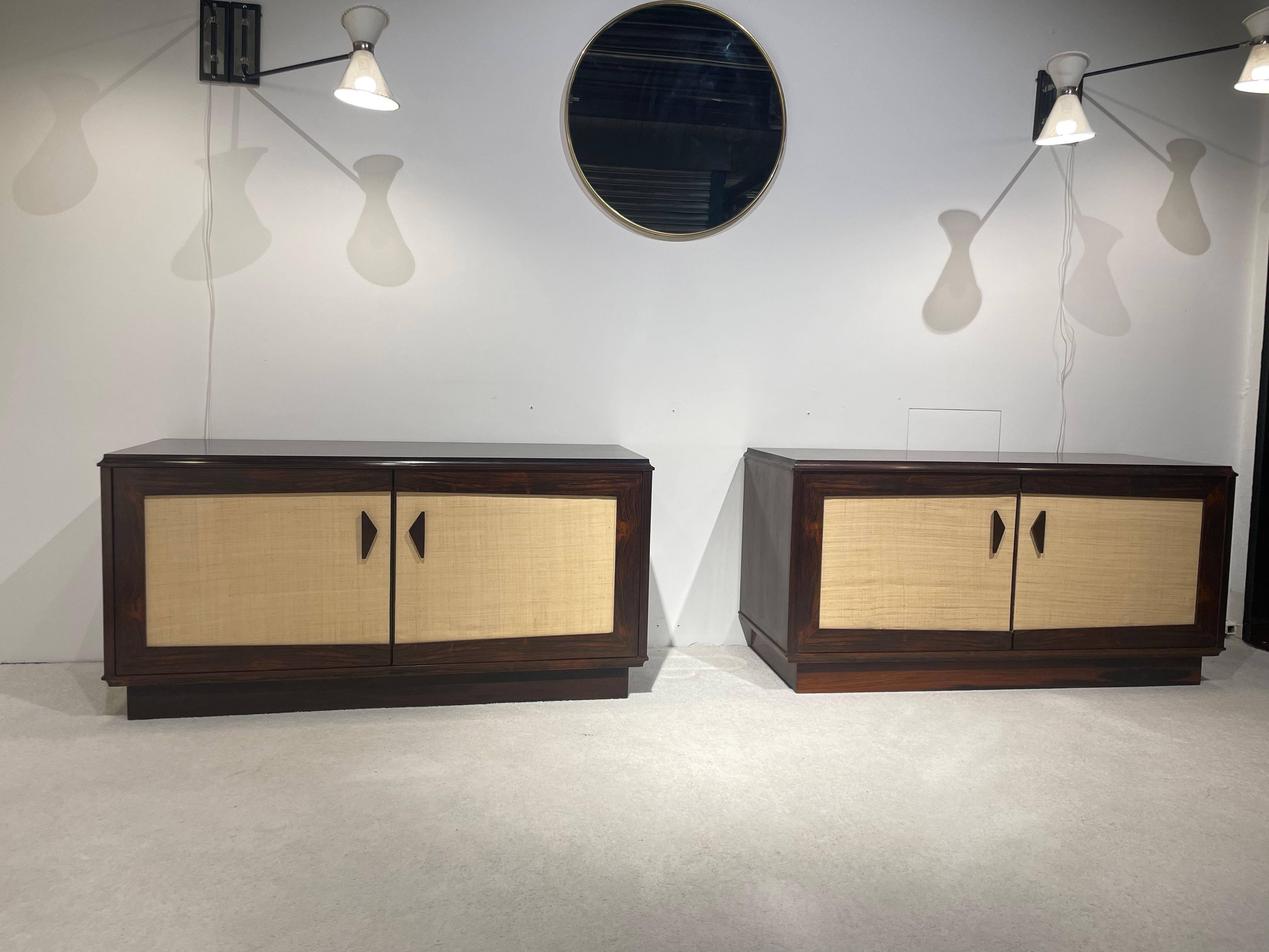 Pair of Wood and Raffia Furniture 7