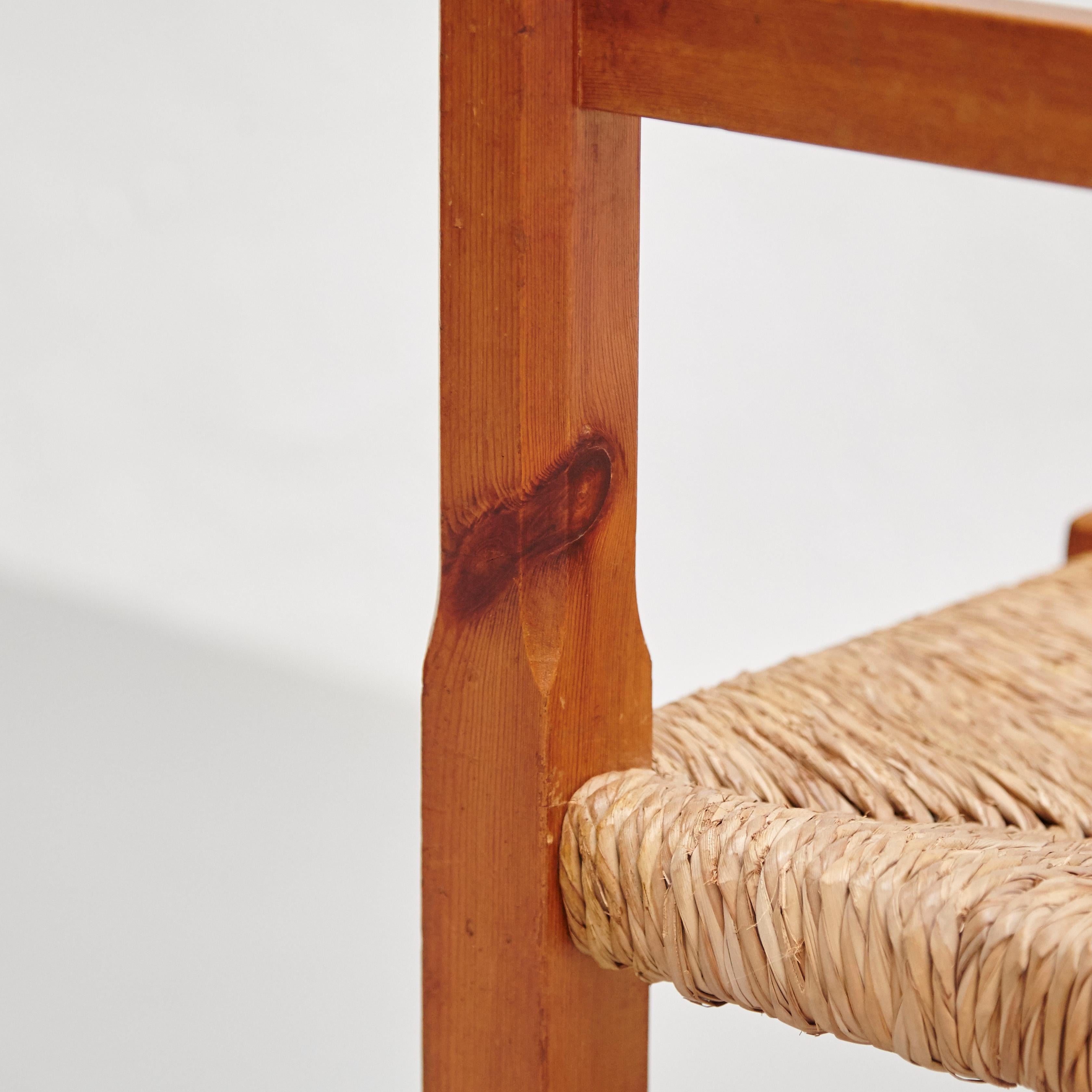 Pair of Wood and Rattan Children Chairs, circa 1960 2