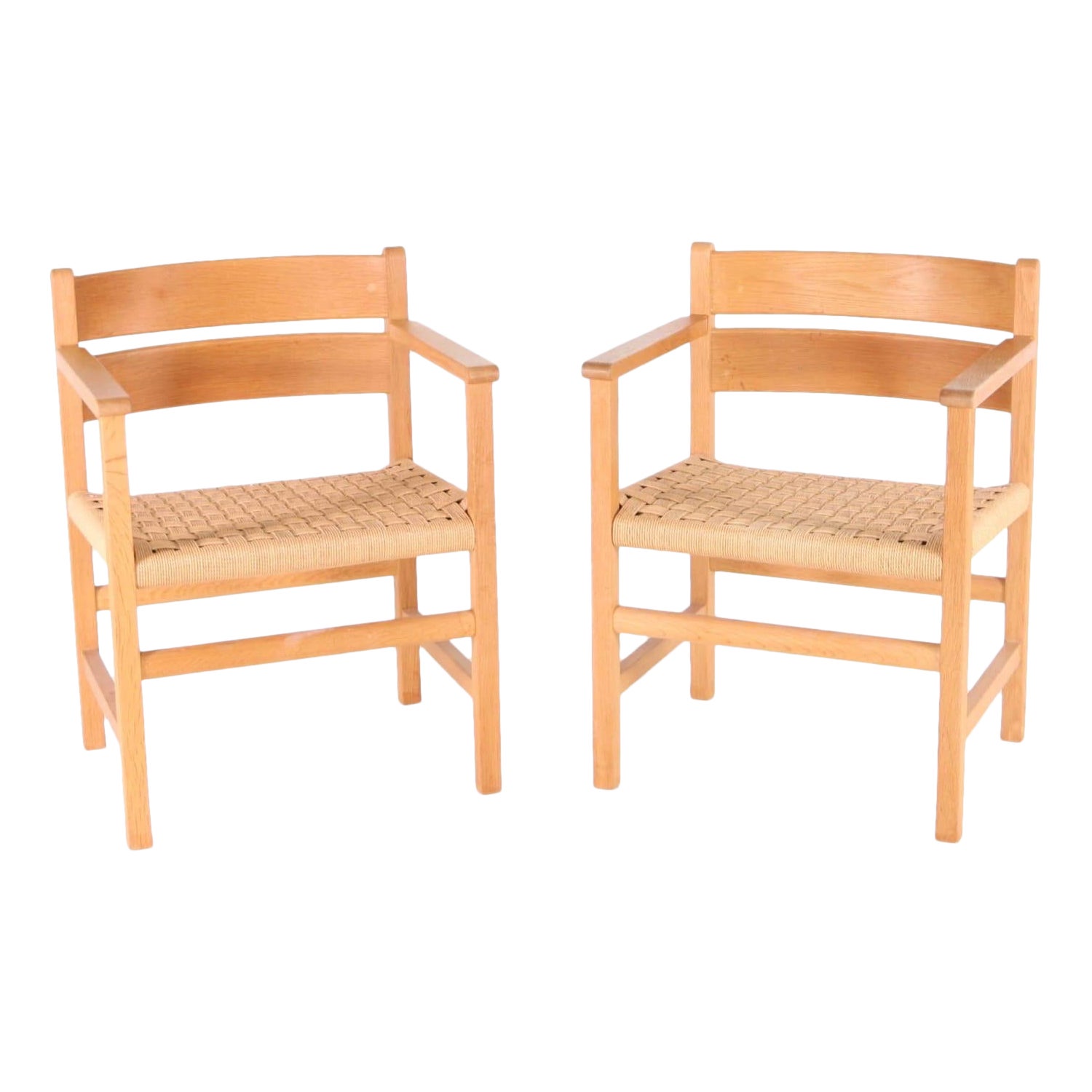 Paar Sessel aus Holz und Seil