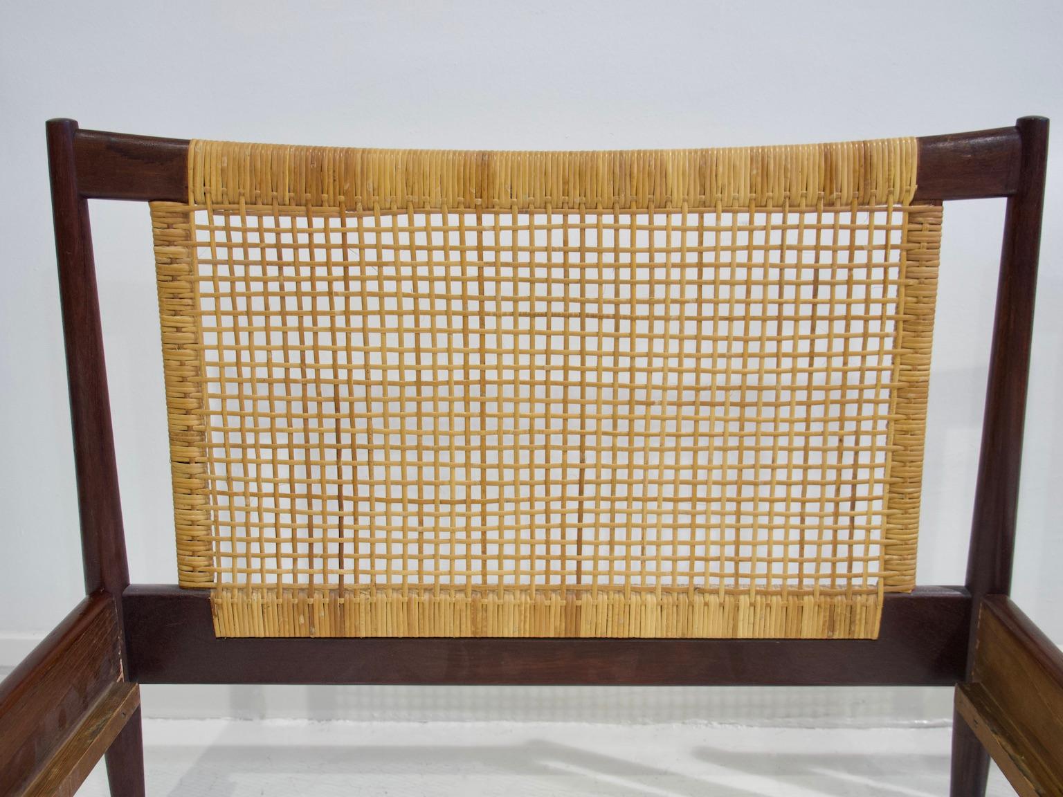 Rattan Pair of Wood and Wicker Bed Frames by Børge Mogensen