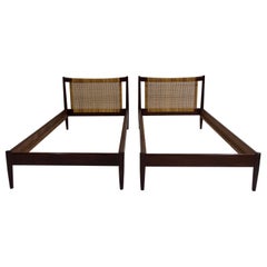 Pair of Wood and Wicker Bed Frames by Børge Mogensen