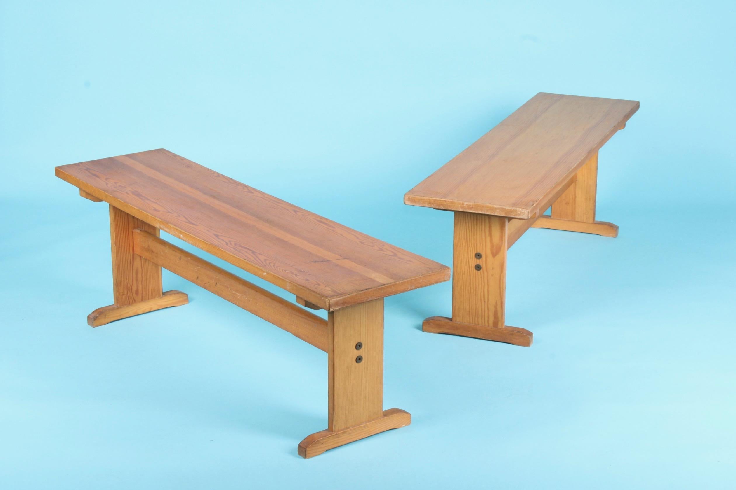 Pair of wood bench.