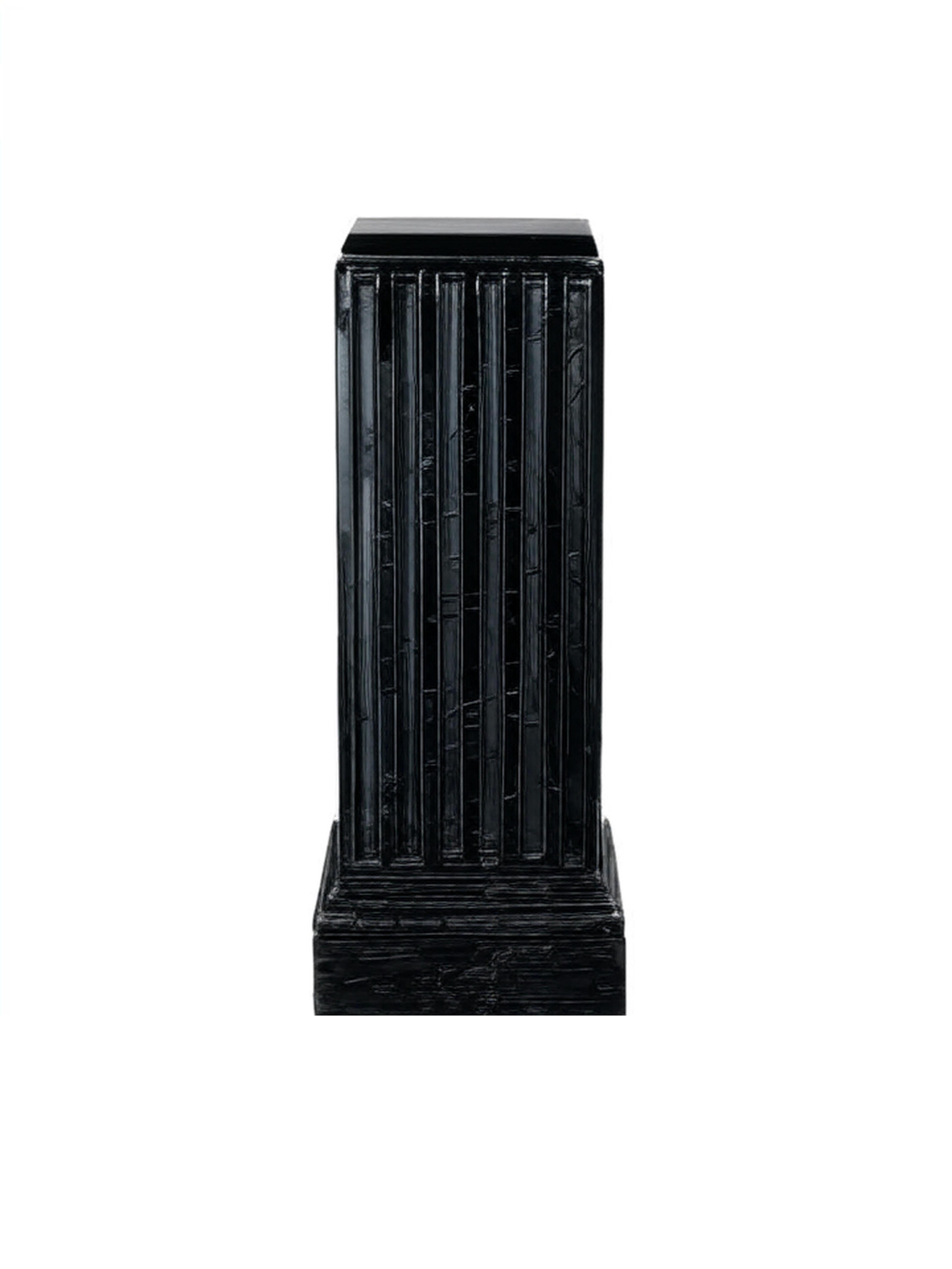 Coppia di colonne in legno laccato nero con piedistallo, stile neoclassico, XX secolo in vendita 2