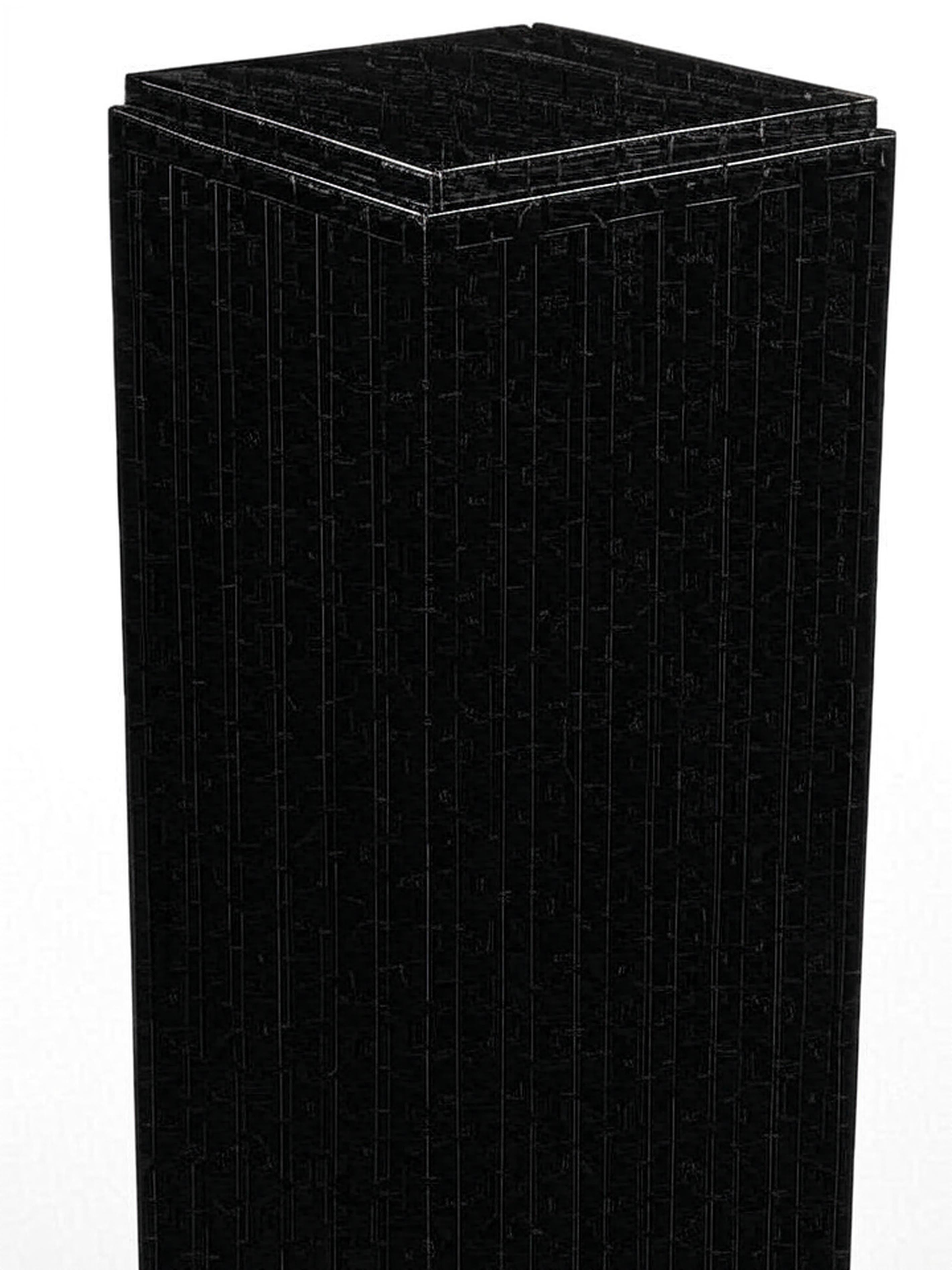 Coppia di colonne in legno laccato nero con piedistallo, stile neoclassico, XX secolo in vendita 3