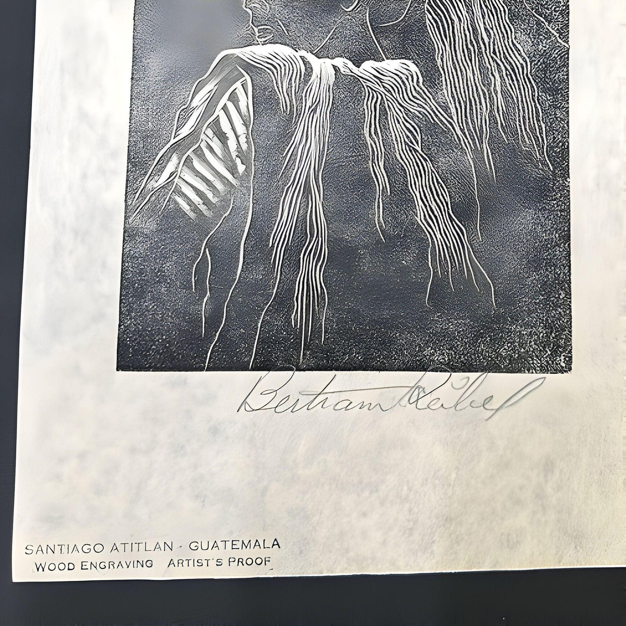 Pareja de grabados en madera de Bertram Reibel firmados y enmarcados Moderno en venta