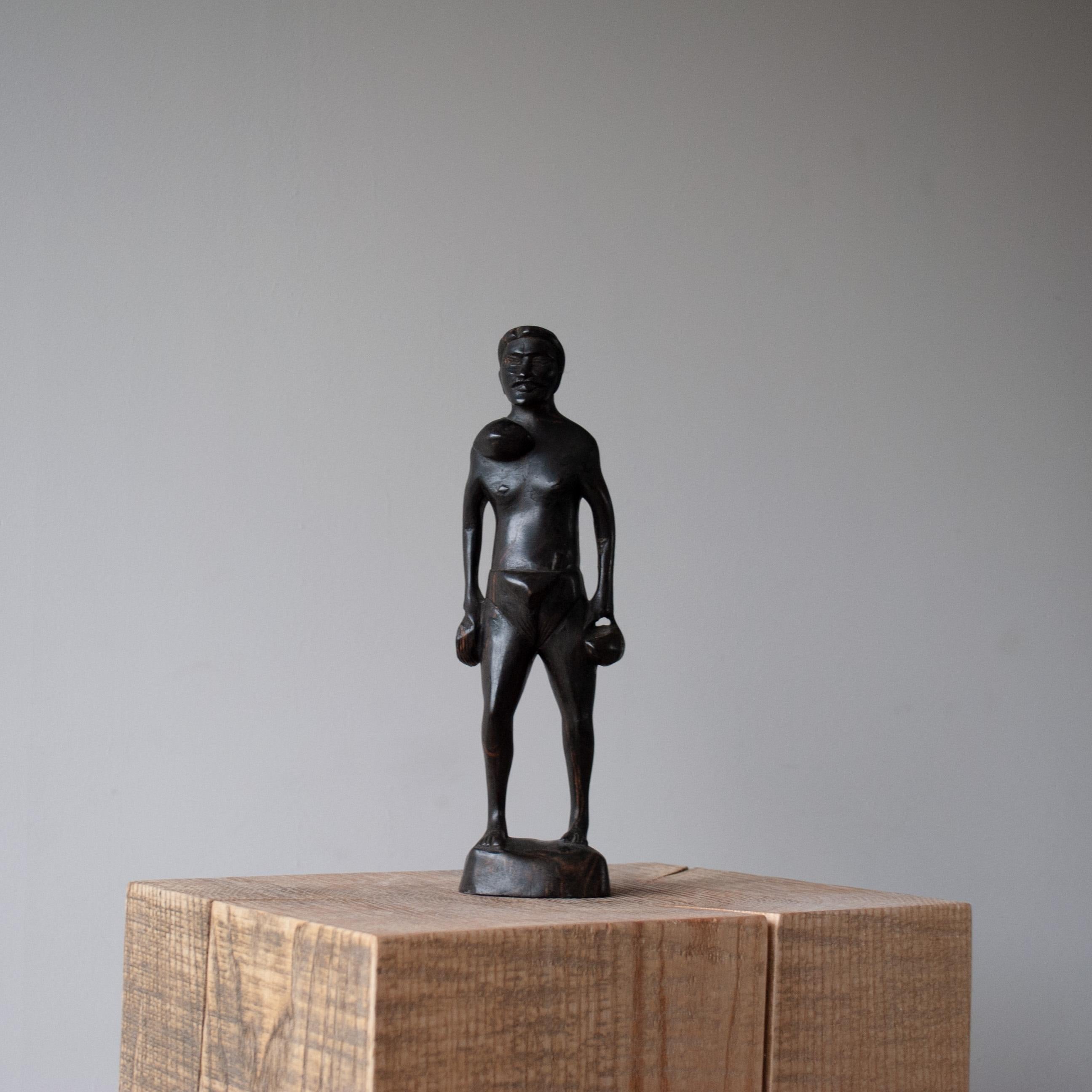 Pair of Wood Block Side Tables, Solid Ash, Brass Feet 4